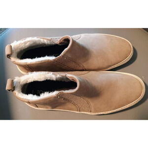 Toms Bryce Taupe Tan High Top Slip-On Sidewalk Sneakers Shoes Women's Sz 9